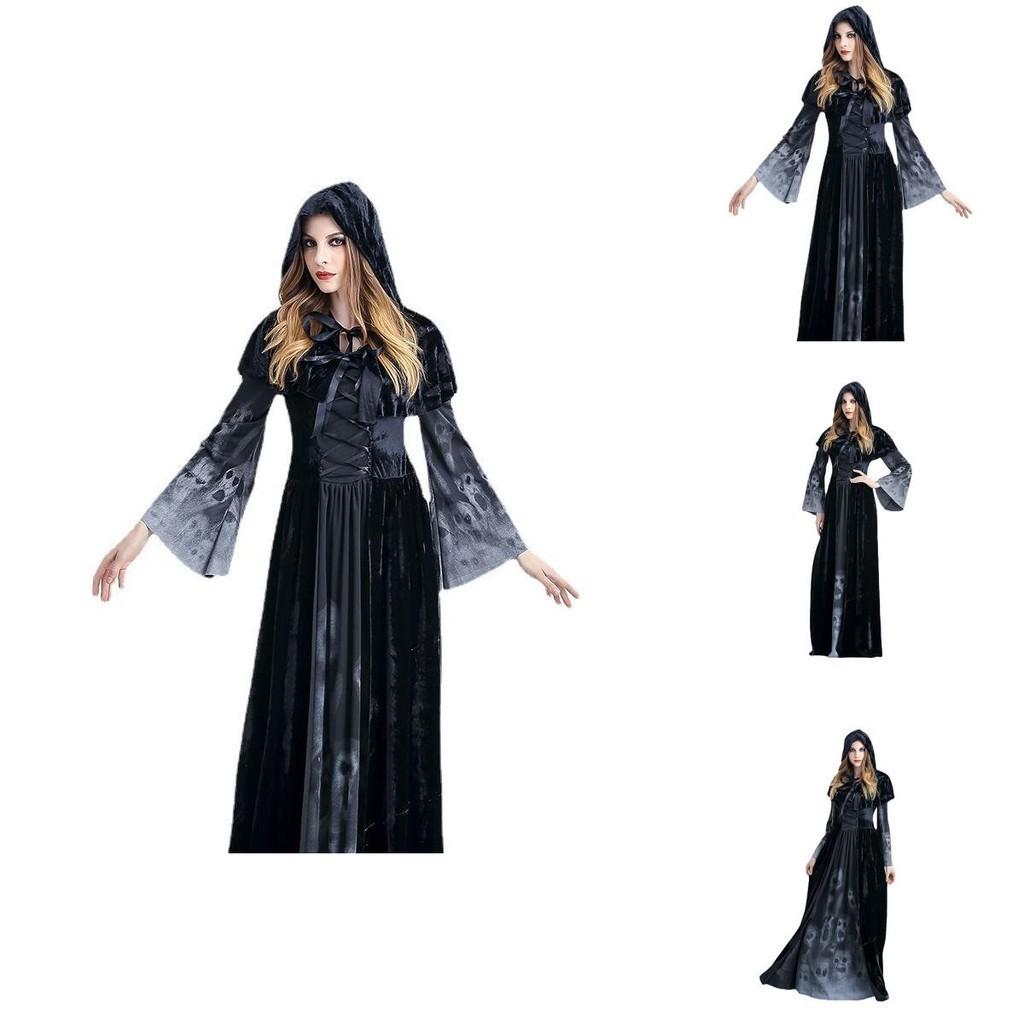 Encantador Vestido Longo de Vampiro de Halloween Para Bruxas Perfeito Para Eventos de Role-playing