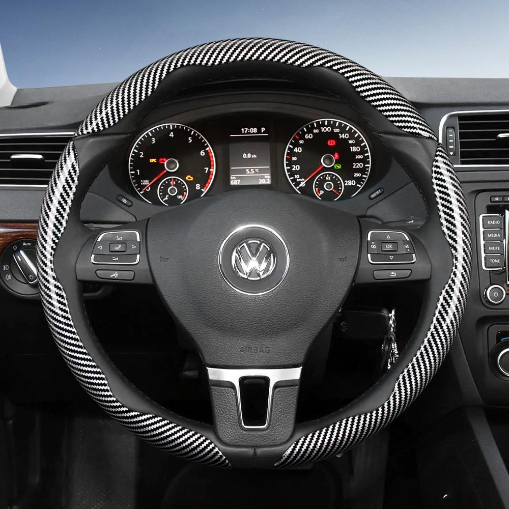 

Підходить для Volkswagen Кермове колесо з текстурою вуглецевого волокна зі сегментованим дизайном швидкого зняття, Міцне, для Tiguan Golf T-Roc Polo Passa