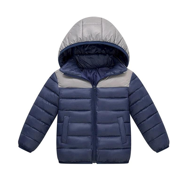 7-16 Years Kids Boys Winter Warm Hooded Coat Windproof Zipper Jacket