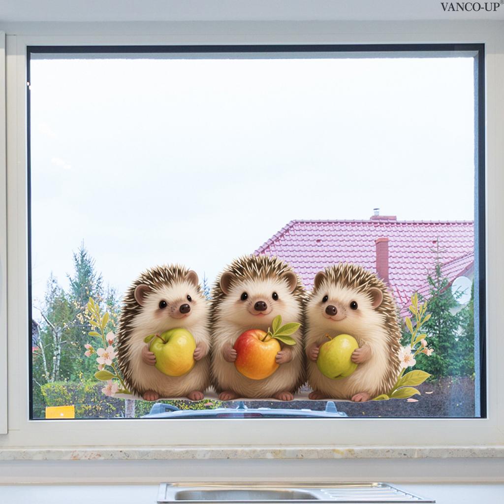 Static Cling Window Stickers Cartoon Animals Butterflies Flowers Removable No Glue Glass Door Shop Window Home Decor