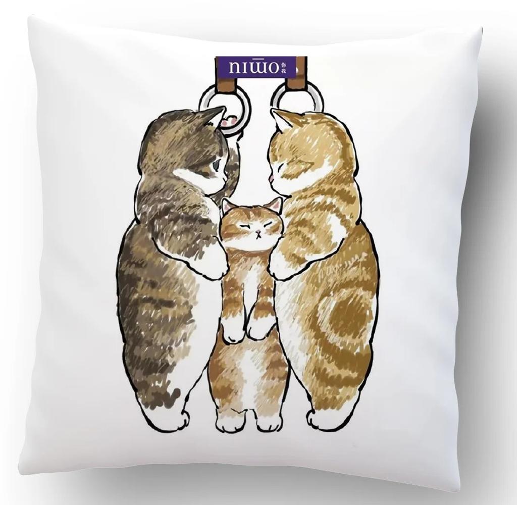Cartoon Cat Decorative Pattern Pillowcase Office Living Room Home Pillowcase Car Ornaments