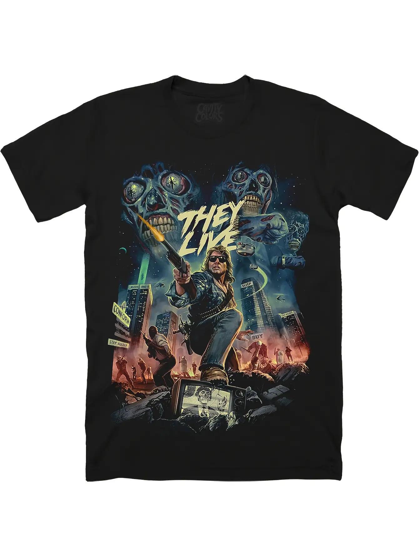

They Are Alive in The New Year of 2026 American Science Fiction Birthday Theme Comedy Horror Movie Tshirt Mens Short Sleeve S