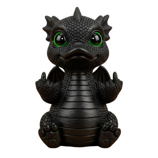 Dragon Duck Figurine Middle Finger Dragon Statue Desk Buddy Sassy Flip-off Duck Dragon Prank Gift