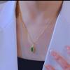 green leaf necklace titanium steel chain copper pendant