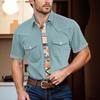 Men'S Fashionable Lapel And Shoulder Length Short Sleeved Casual Top