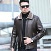 Casual Fur One-piece Men's Middle-aged and Elderly Genuine Leather Jacket Plus Velvet Thickened Sheepskin Jacket Winter