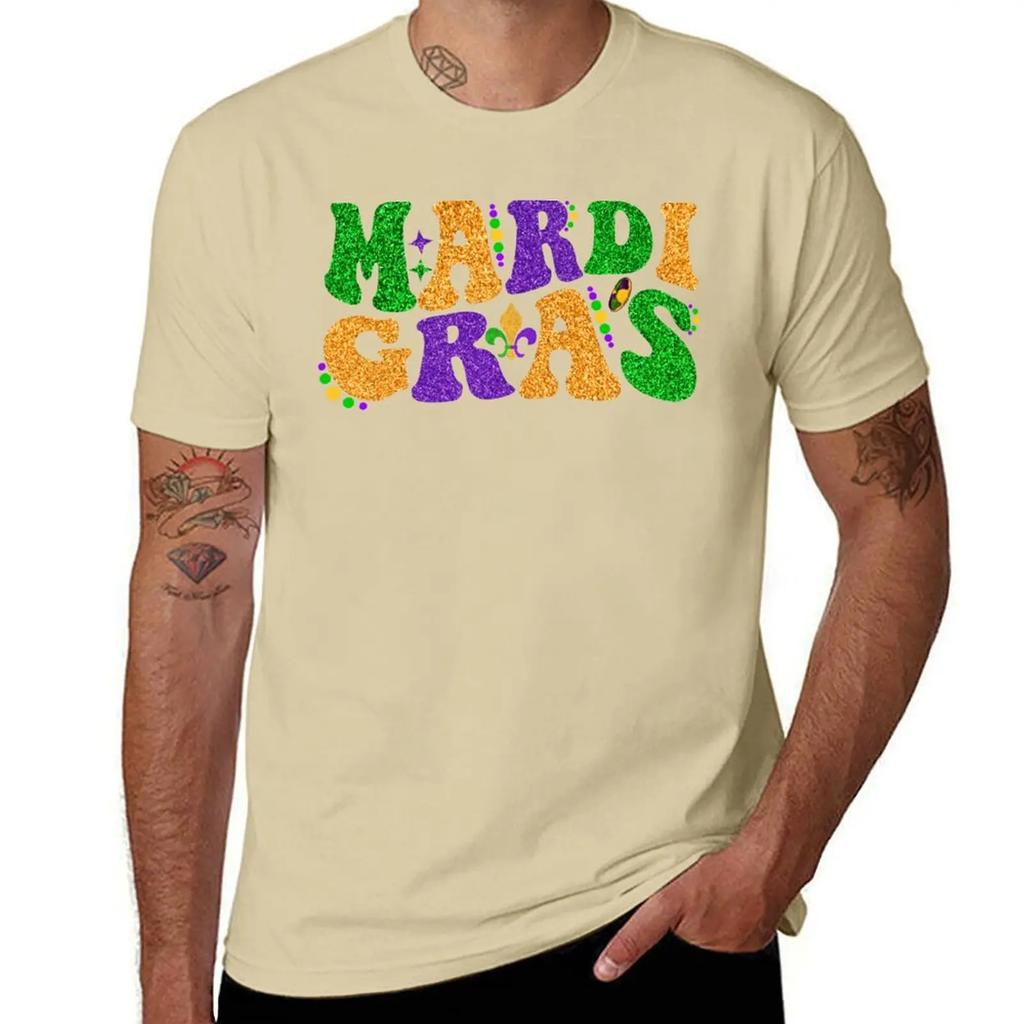 Happy Mardi Gras Retro Groovy Funny Mardi Gras Carnival Party Gift TShirt Aesthetic clothing plus sizes funny t shirts for men