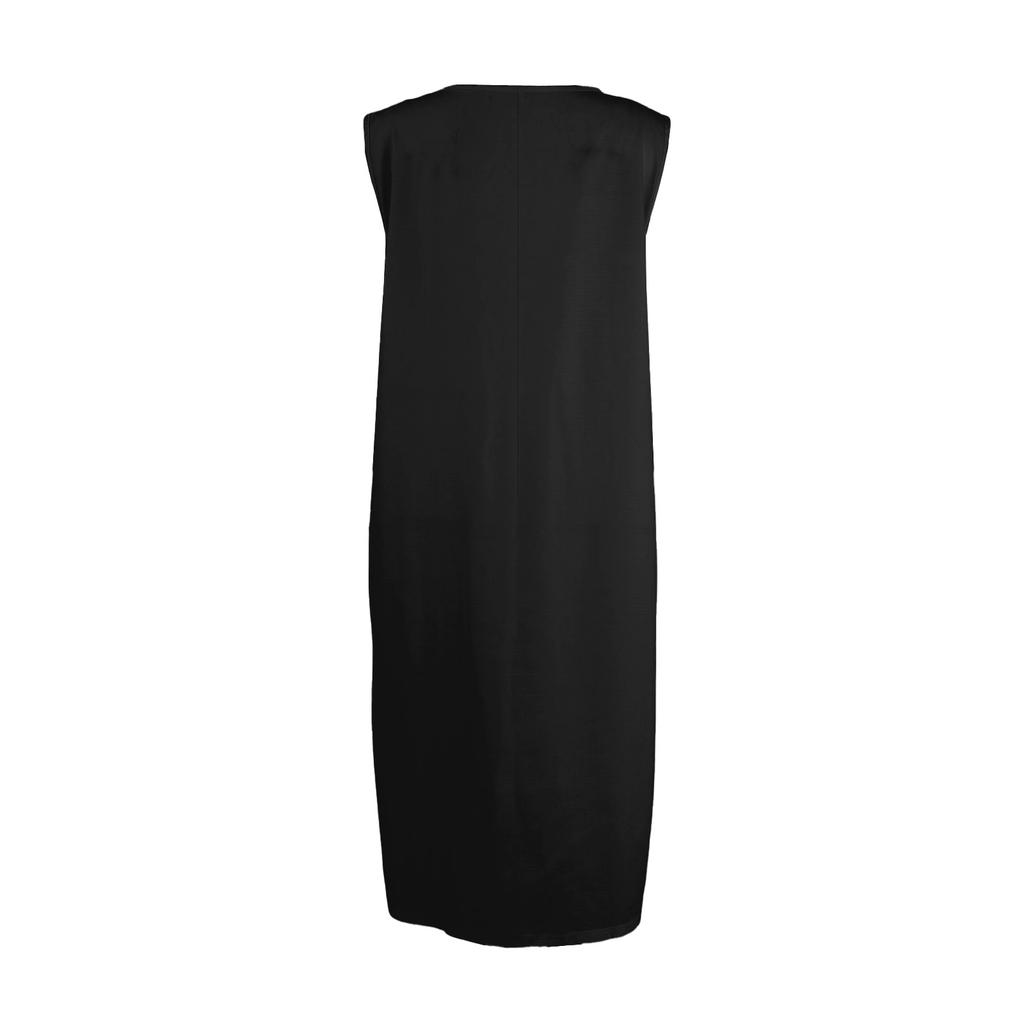 Women's Fashion Casual Sleeveless Round Neck Solid Color Elegant Temperament Dress