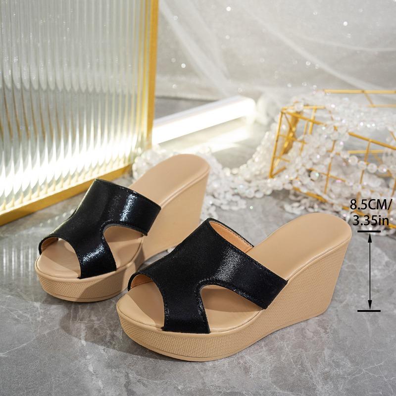 Papuci cu pană pentru femei, la modă, cu talpă groasă, cu degetele descoperite, sandale cu platformă de 8 cm, papuci de designer pentru femei, pantofi tip mules