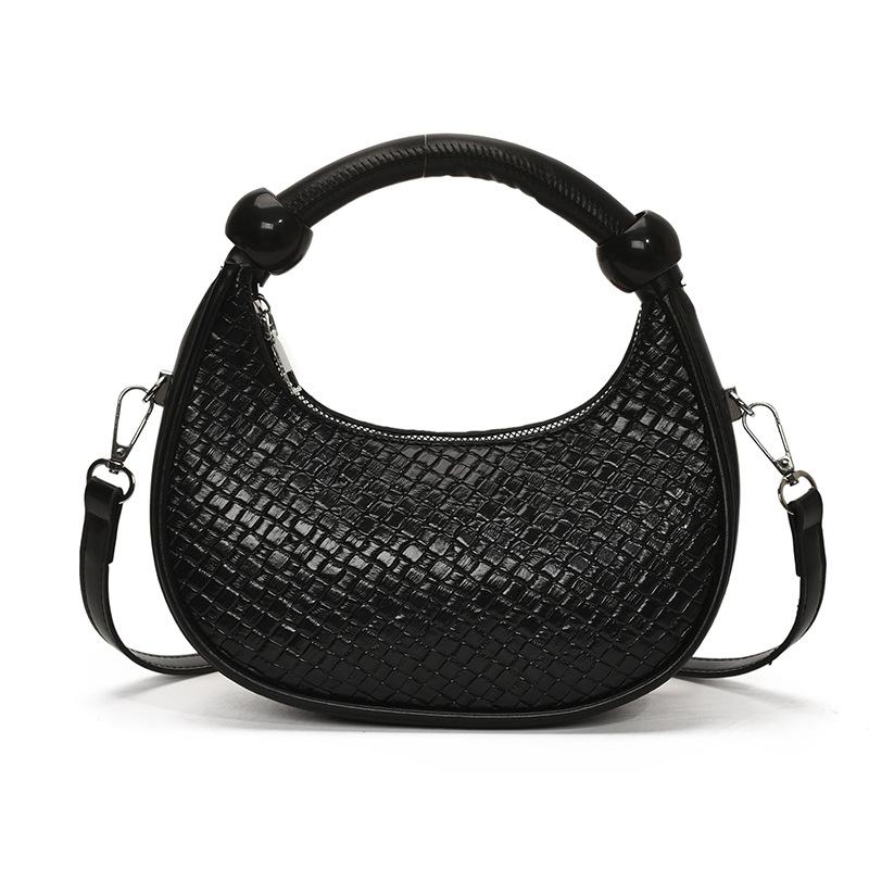 

Popular hot sale simple fashion woven pattern portable dumpling bag female personality daily leisure versatile commuter messenger bag