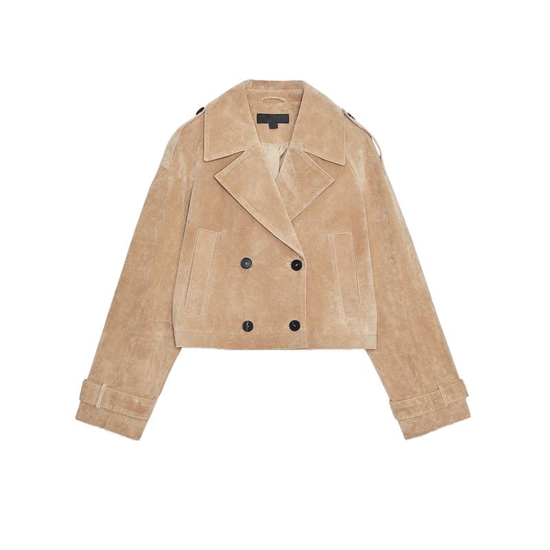 

Осень Новая Женская Одежда Отложной Воротник Длинные Рукава Искусственная Кожа Короткий Тренч Куртка Верхняя Одежда 3046257 Tan L