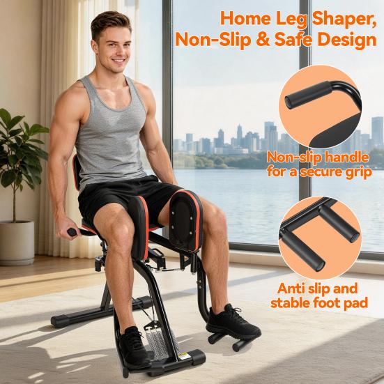 Leg Stretcher Hip Abductor Machine Glute Machine & Exercise Equipment with Resistance Band Adductor for Women Men 360 Degree Adjustable Pads Ultra
