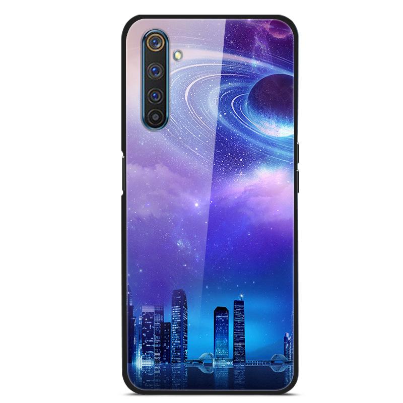 Para OPPO Realme 6 pro Fundas Vidrio Templado Cubierta Trasera del Teléfono para Realme 6pro Fundas con Parachoques de Silicona coque en Realme6 6S 6 s 6i