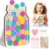 Magnetic Reward Jars for Kids - Smiley Tokens Reward Jar for Classroom 8" Star Jar Reward System Behavior Chart for Kids At Home Potty Training