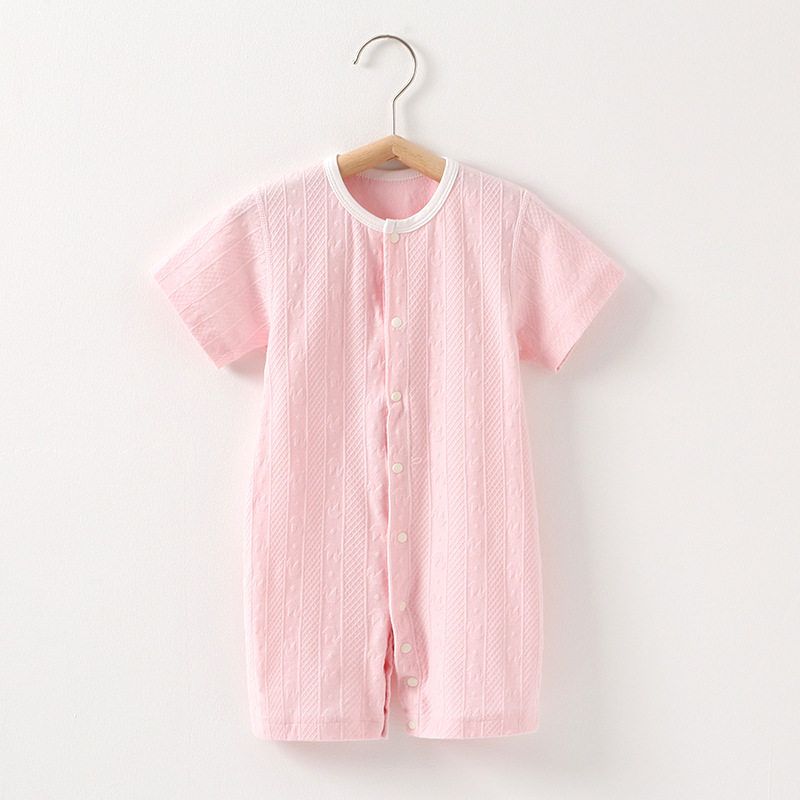 Newborn Baby One-Piece Romper Summer Thin Cotton Jumpsuit Unisex Soft Short-Sleeve Breathable Clothing