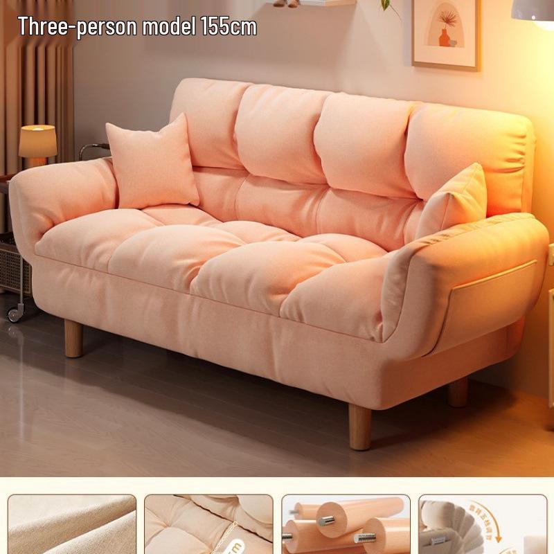 Compact Folding Sleep Sofa for Small Apartments - Double Bed and Reclining Backrest for Bedroom or Rental Homes