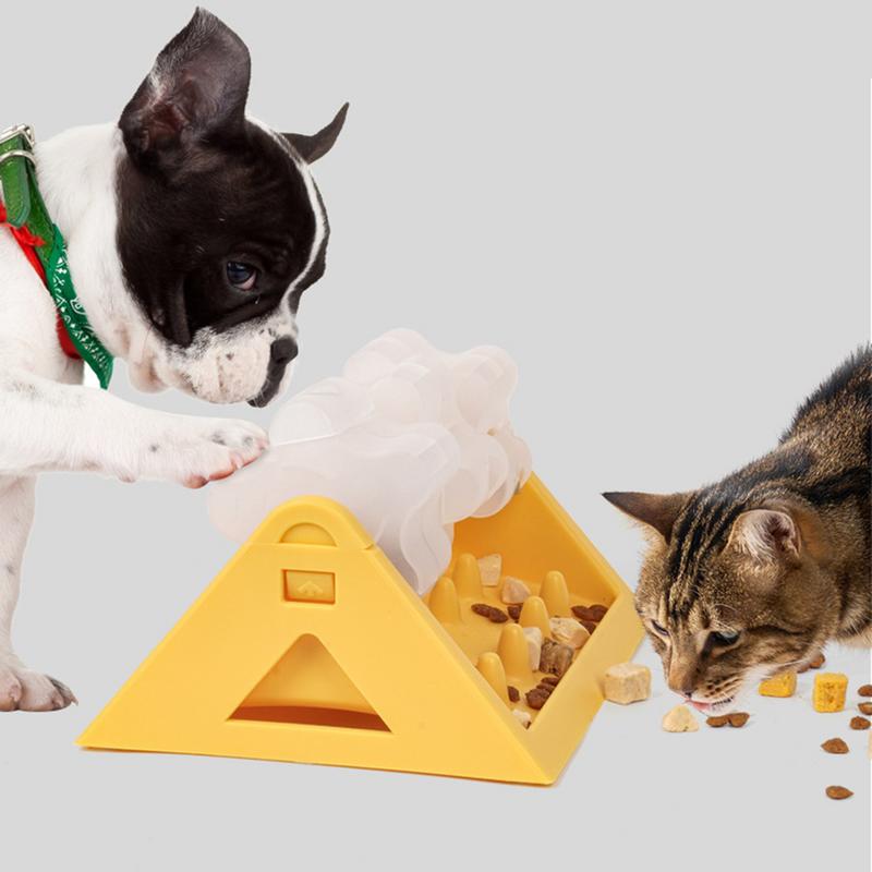Pet Puzzle Feeder Treat Dispensing Puzzle Toys Training Interactive Puzzle Feeder Adjustable Rotating Flower Slow Feeder Fun