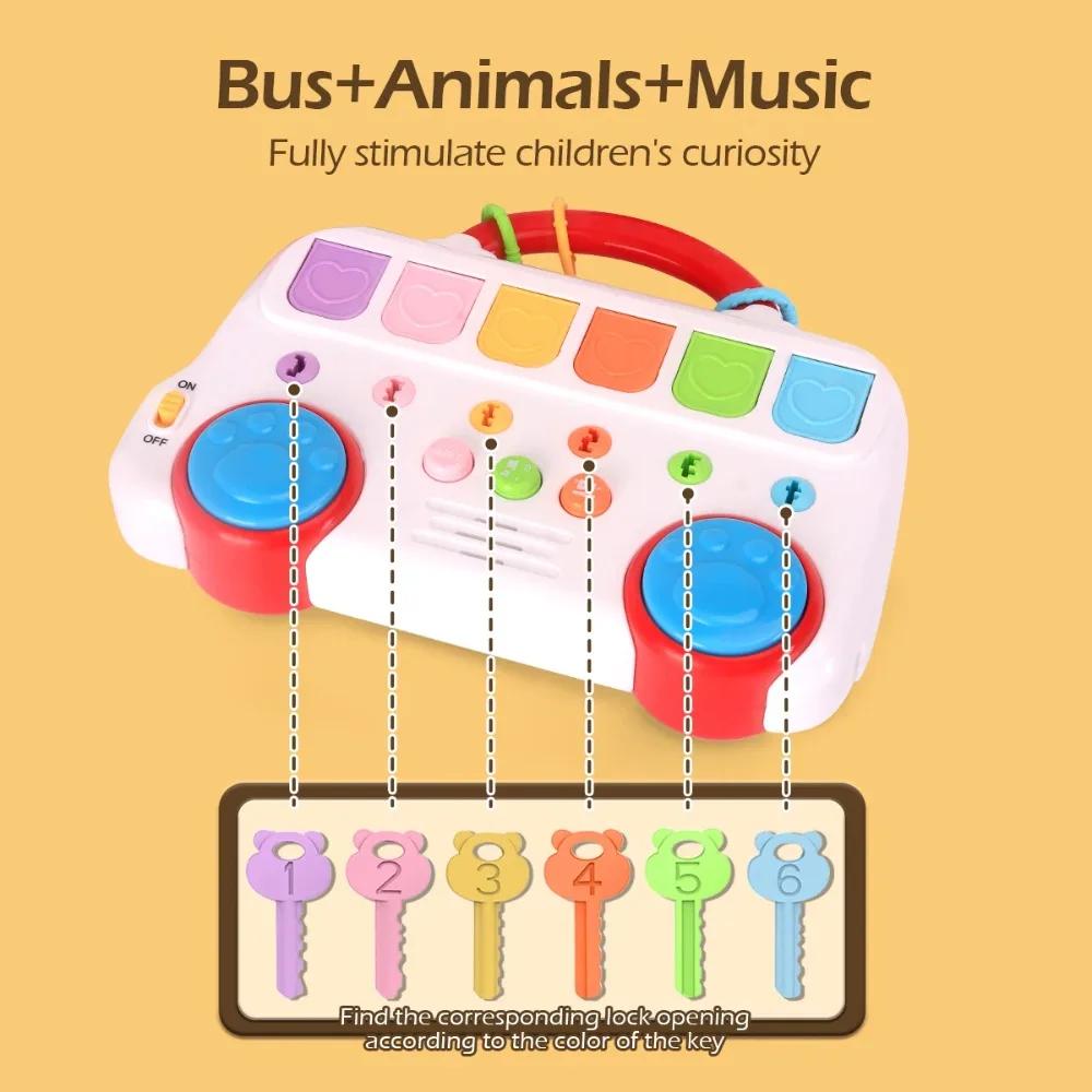 Funny Learning Educational Toy Sensory Fine Motor Skill Training Press Pull Click Animal Car Button Educational Toys For Infant