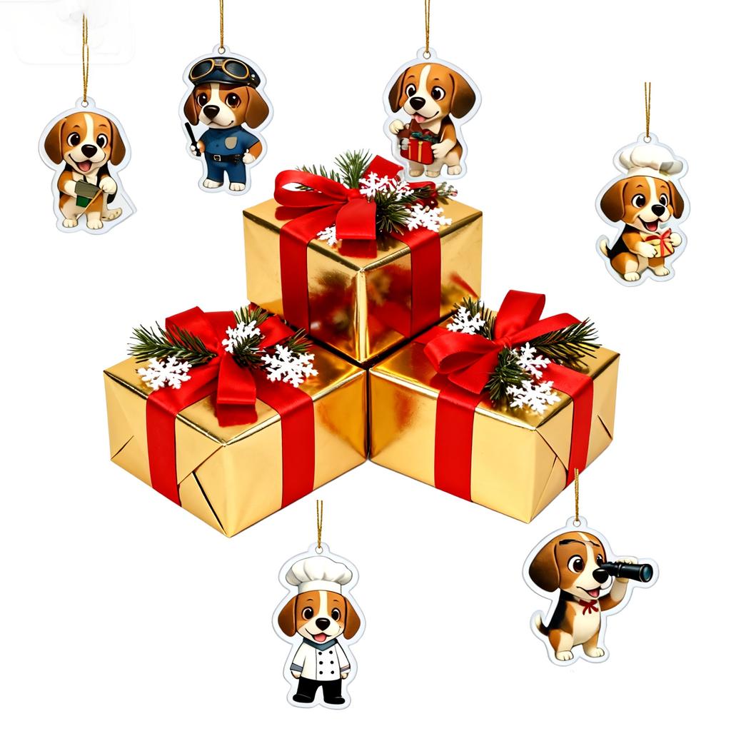 2D Flat Acrylic Mystery Box 24pcs Pendant With Airplane Box Funny Christmas Countdown Calendar