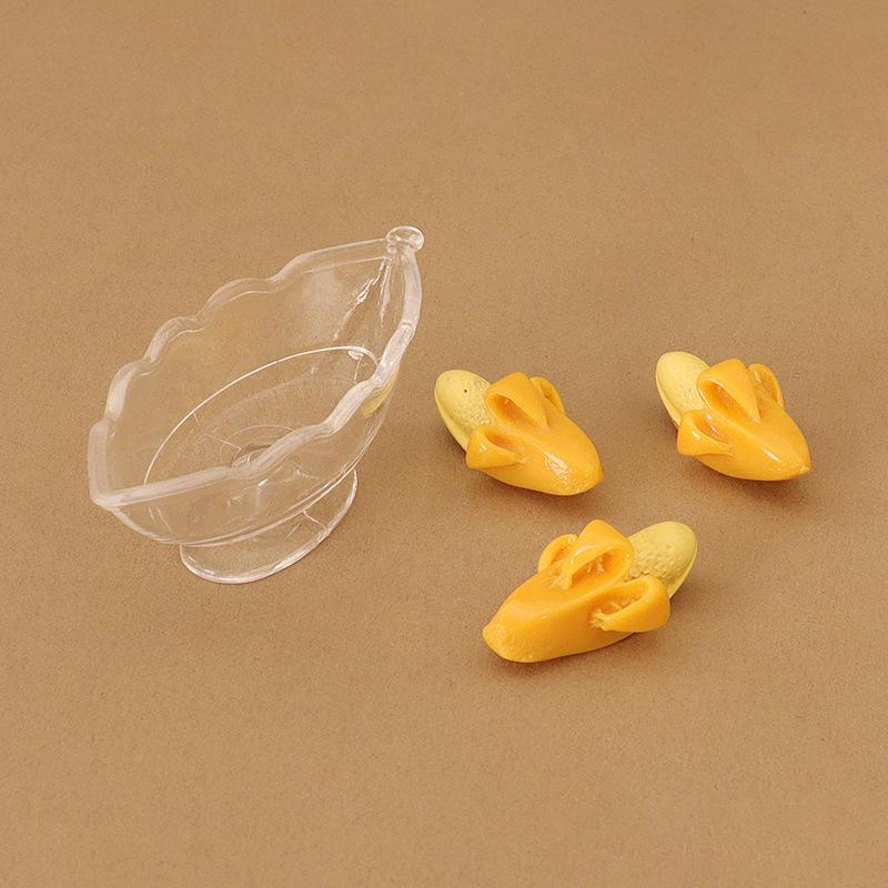 Doll House Simulation Mini Transparent Fruit Tray Decoration Pieces Fruit Food Play Accessories