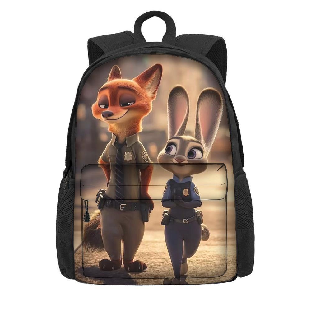 Kreslený batoh s motivem Zootopie 2 pro žáky základní školy, velká kapacita, lehký dvouramenný batoh