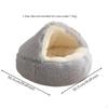 Cat Bed, SemiEnclosed Warm Plush Cave, nonslipSlip, Easy to Clean, snug Pet Bed Gray 30cm
