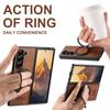 Samsung Z Fold7/6/5 Magnetic Wireless Charging Leather Case with 360° Rotating Ring Stand