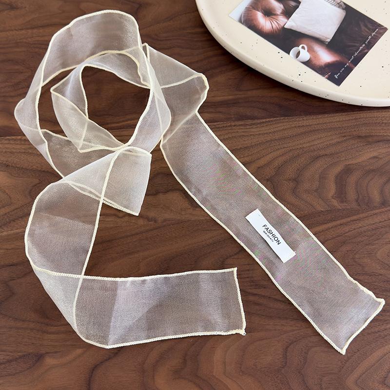 

Spring Summer Sheer Long Ribbon Headband For Women Girls Narrow Edition Yarn Scarf Shopping Taking Photo Scarf Gifts