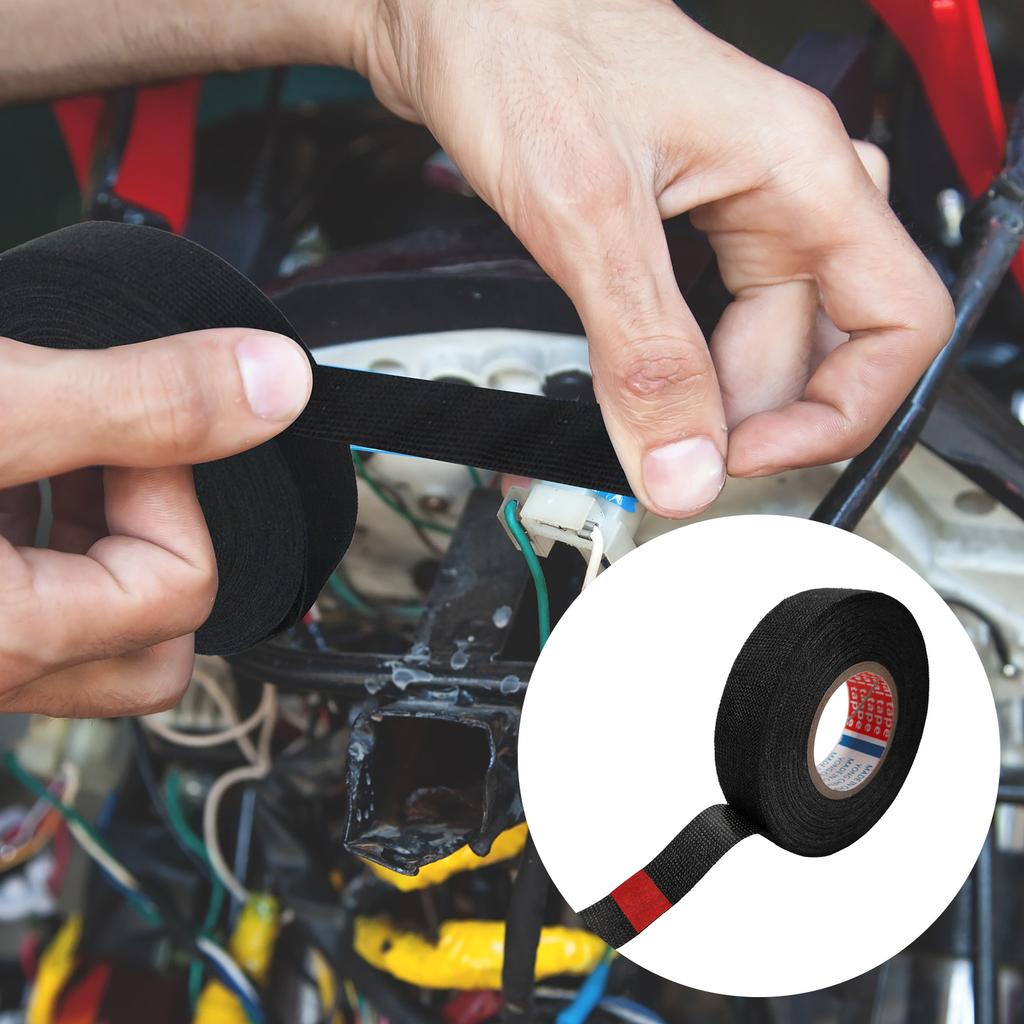 5 Rolls Wire Loom Harness Tape Flame Retardant Wiring Harness Cloth Tape Insulation Electrical Tape for Automotive Engines