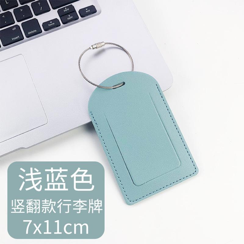 LOGO can be ordered Thickened pu leather with printed paper card label Stainless steel lanyard Couple aircraft luggage tag