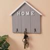 Wall Mount Key Holder Wooden House Shaped Keychain Organizer with 3 Hooks Rustic Key Rack for Entryway Bathroom Hallway Kitchen