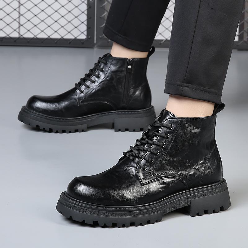 Fashion 2025 Men Platform Elastic Boots for Men Round Toe Comfortable Fashion Wear-Resistant Outdoor Soft Casual Non-slip Boots Autumn