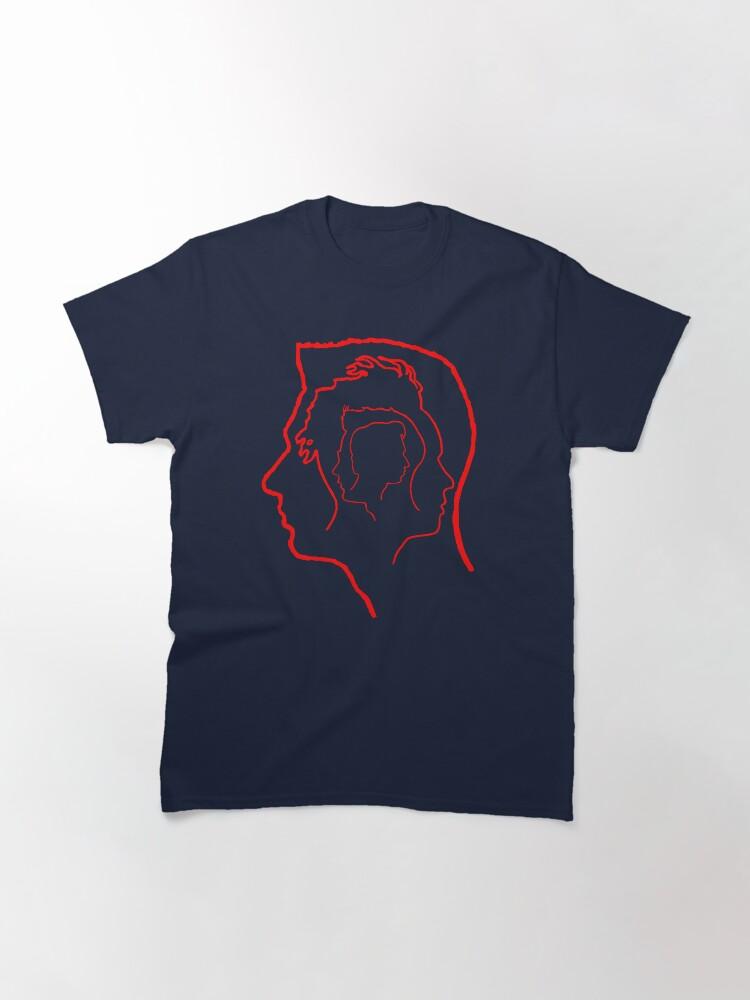 Depeche Mode Members Matryoshka Profile Red Outline Black Background Classic T-Shirt