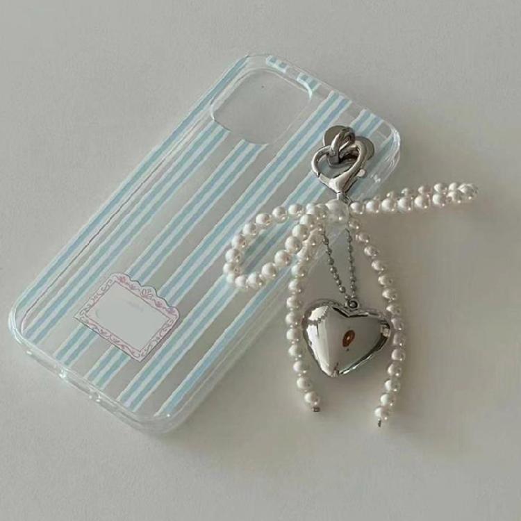 Beaded Bowknot Heart Phone Charm Stylish Keyring Backpacks Pendant Bag Jewelry