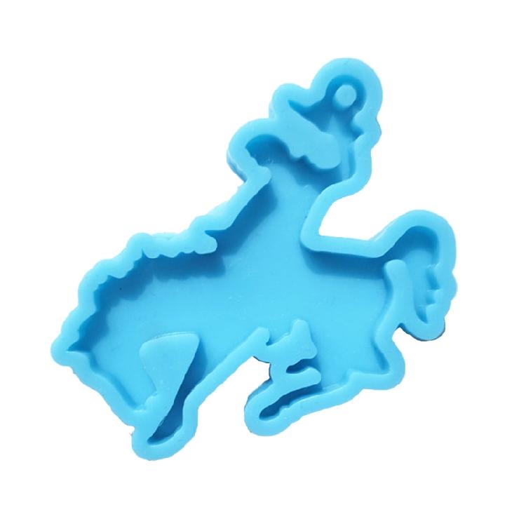 Cowboy Hat Horse Keychain Silicone Mold with Hole Pendant Handmade Mold