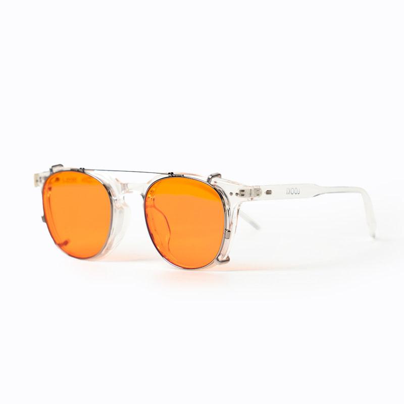 Lukeuai Model Bachko White Clip Night Lens Blue Light Blocking Sleep Glasses