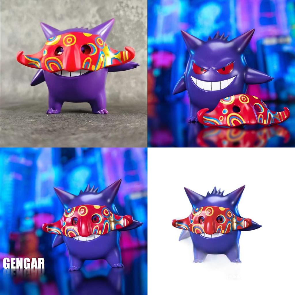 Adorable Gk Cartoon Toy Figure With Gengar Mask For Collectors Gifts And Car Decorations