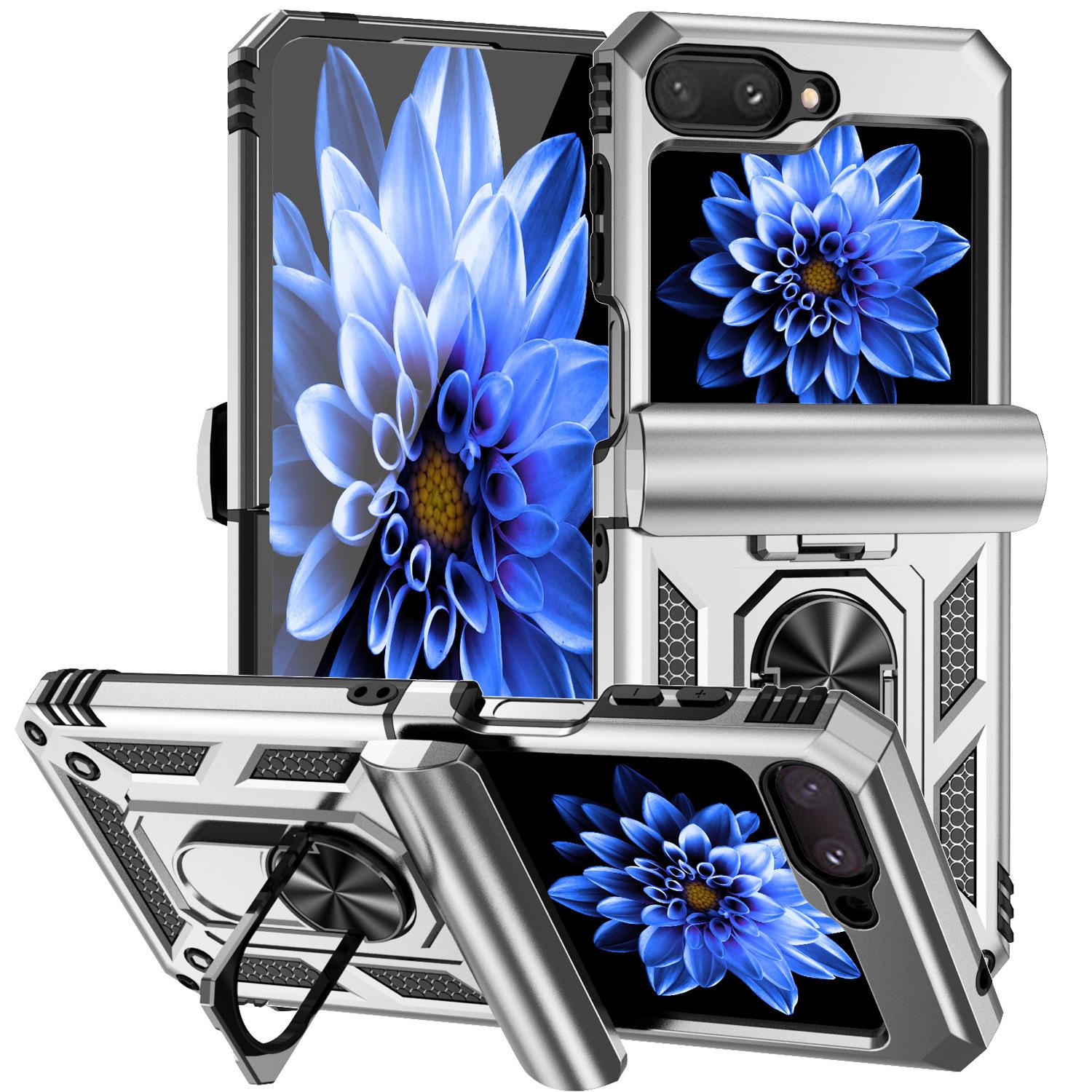 

Samsung Z FLIP6 Shockproof Soldier Case: Drop-Proof & All-Inclusive Protective Cover for FLIP5 Z FILP 6 серебряный