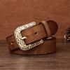 Thickened Men's First Layer Cowhide Retro Belt Copper Buckle Trendy Casual Belt
