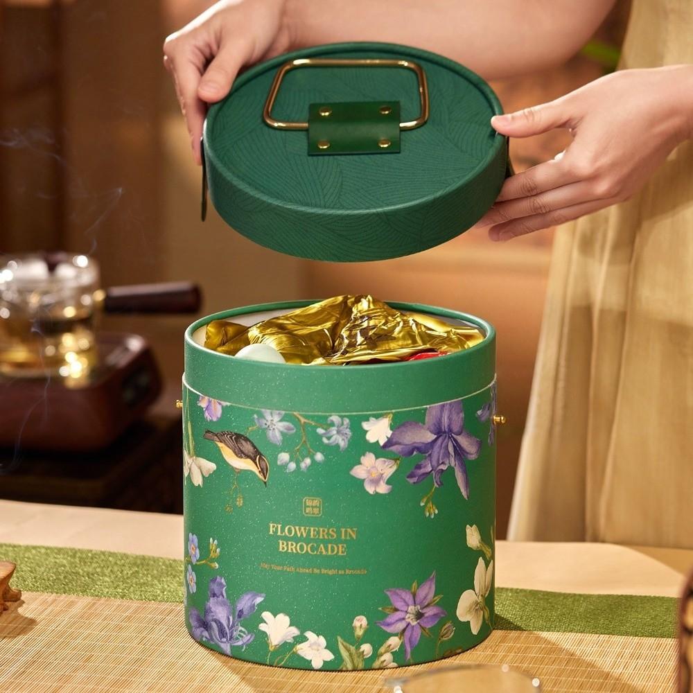 Hot Stamping Process Rice Dumpling Gift Box Round Handheld Round Bucket  Wedding