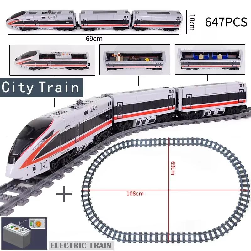MDXW Electric Building Block High-tech Train Series Railway Track Laying Machine Engineering Educational Assembling Toys for Kid