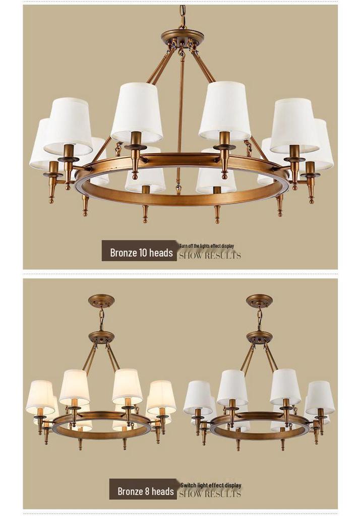 American Minimalist Retro Fabric Pendant Light for Living, Dining, and Bedroom