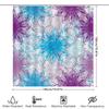 Colorful Burst Shower Curtain Modern Blue Purple Floral Design For Bathroom Decor Polyester Fabric With Metal Rings, Size 72X84'