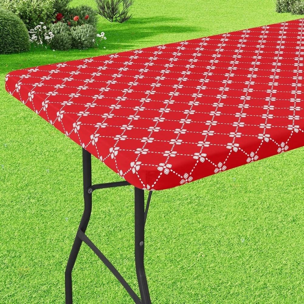 Elastic Edge Elastic Fitted Tablecloth Scratch Resistant Table Linen Table Cover  Camping