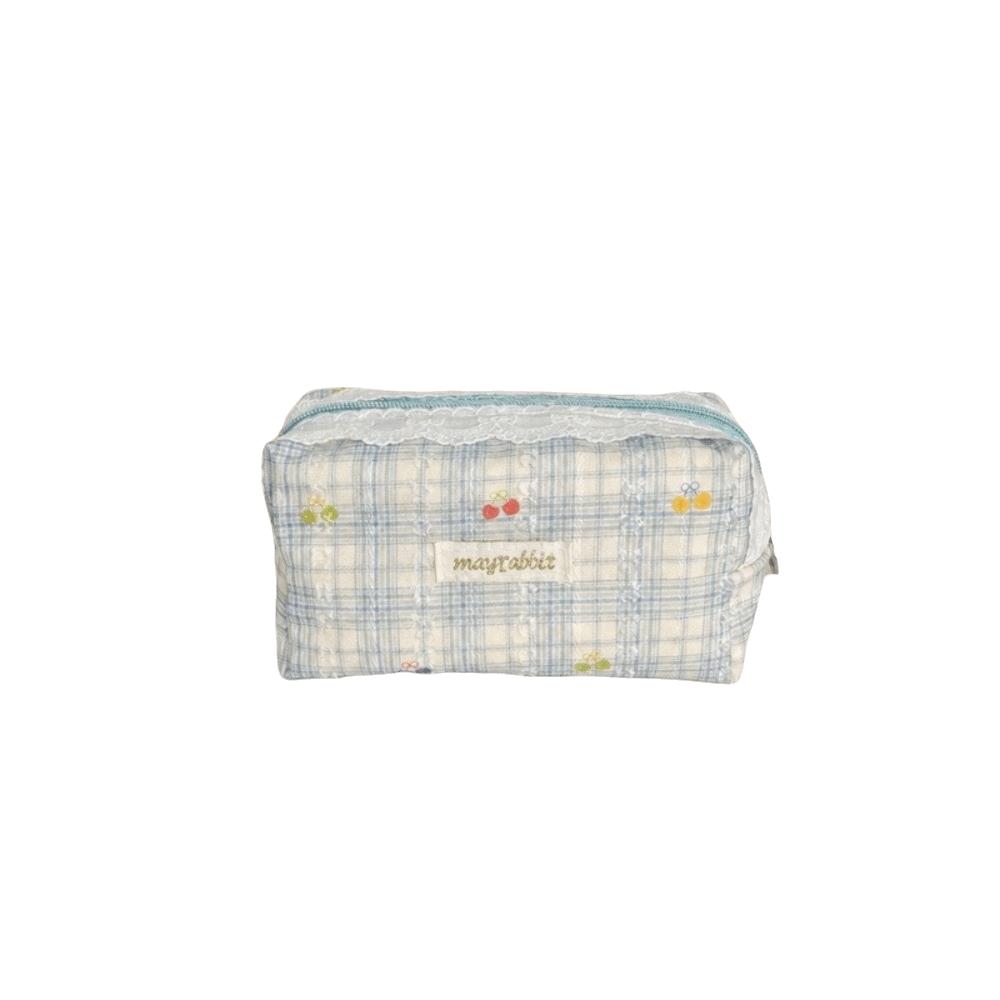 Cherry Bow Pen Pouch Large Capacity Cosmetic Pouch Cute Clutch Bags School Stationery