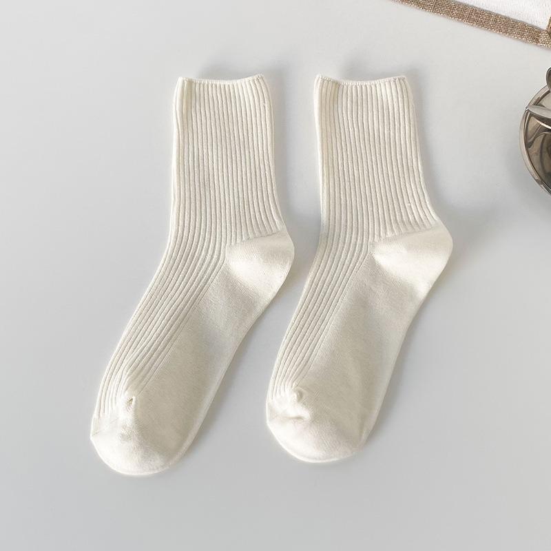 Dámské ponožky střední délky jednobarevné na jaro a podzim - Korejský styl univerzální design
