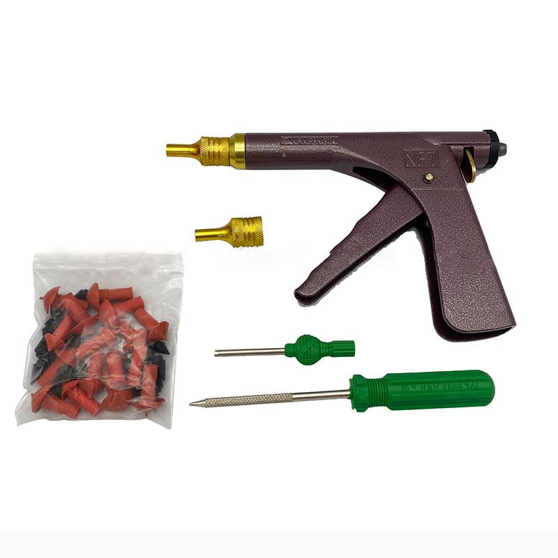 Car Bicycle Tubeless Tire Puncture Professional Repair Kit Rubber Mushroom Repair Nail Vacuum Gun Tire Air Leakage Blockage Kit