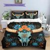 Cow Skull Pattern Bedding Home Decoration Birthday Gift (1 * duvet cover + 2 * pillowcase, without core)