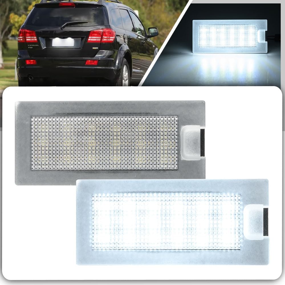 

nsautolighting Journey Led License Plate Light for 2009-2020 Dod ge Journey Super Bright 6000K Xenon White Error Free Led Rear Tag Number Plate Lamps