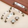 DRELD Vintage Rural Ceramic Drawer Cupboard Door Furniture Handles Cabinet Handles and Knobs Dresser Kitchen Pull +M4x25mm Screw
